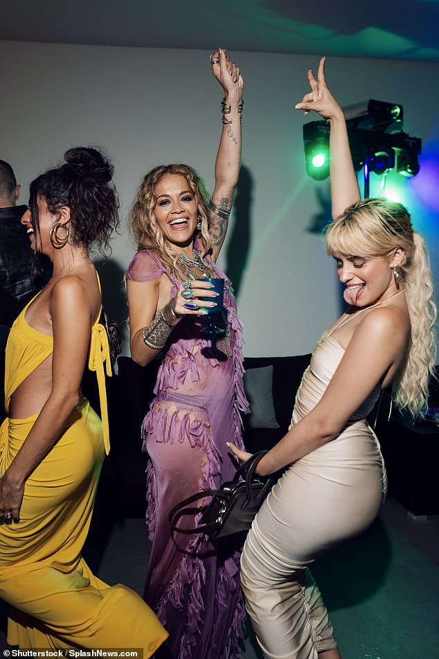 Rita posed with 27-year-old Havana hitmaker Camila Cabello as the two pop princesses partied on the dance floor