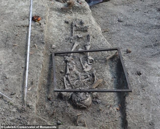 Researchers also discovered that stones had been placed over the skeleton's torso