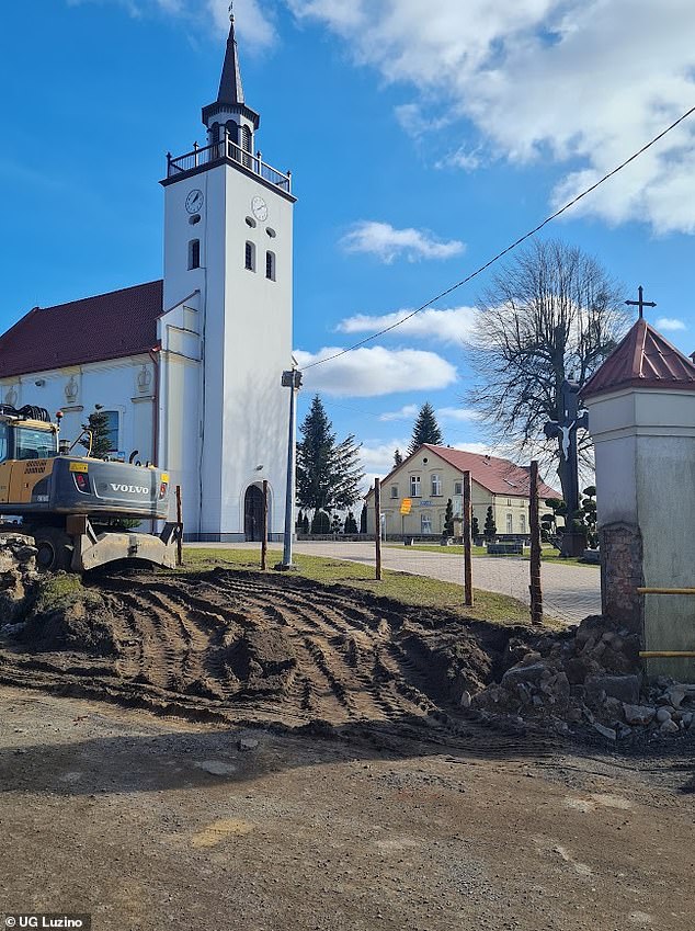 The excavation site in Luzino, Poland. Archaeologist Maciej Stromski said that in about 30 percent of the discovered graves, researchers had also found stones next to the skeletons' legs, arms and heads