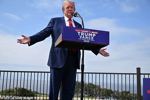 Trump was hot on his heels on Friday when he gave a press conference at his own Trump National Golf Club in Los Angeles.