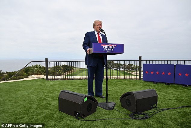 Trump spoke to reporters for the Pacific at his golf club in Los Angeles