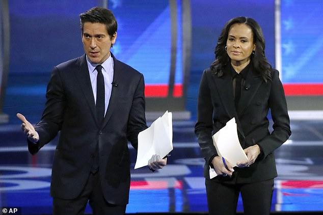 Moderators David Muir (left) and Lindsey David (right) irked former President Donald Trump's MAGA allies for fact-checking the former president in real time