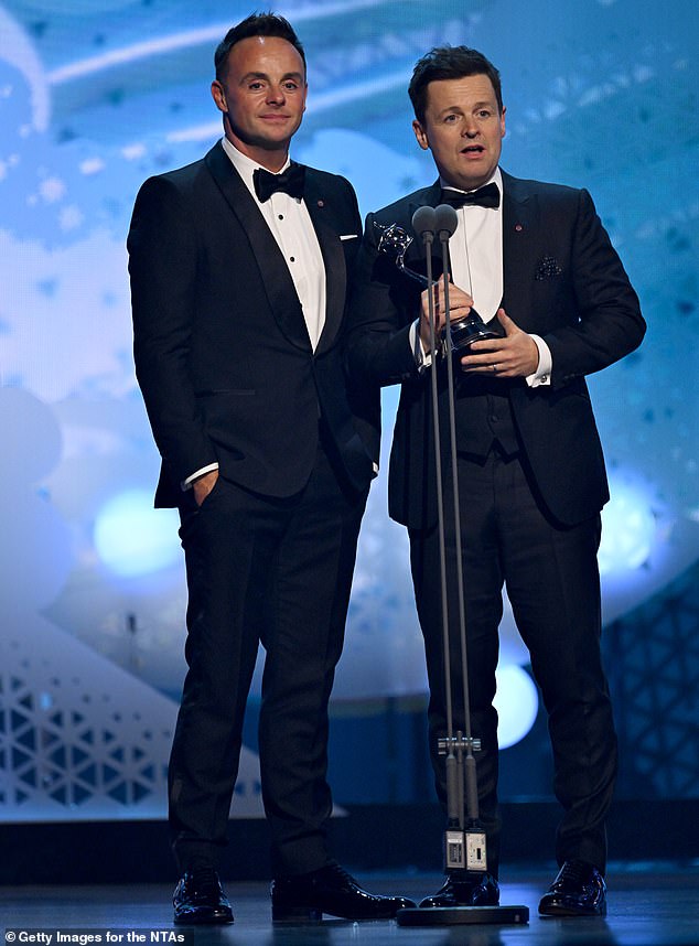 On Wednesday, Ant and Dec won the award for best TV presenter for the 23rd time in a row, a record.