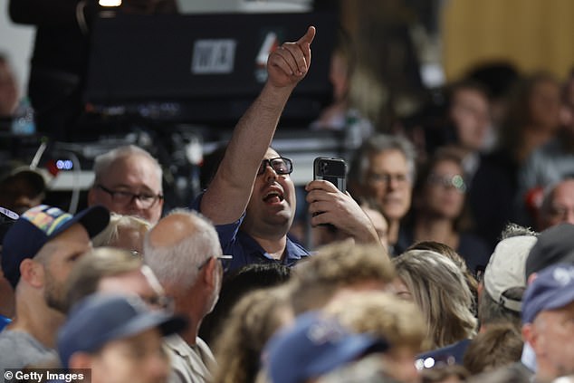 A pro-Palestinian protester caused the first interruption at Vice President Kamala Harris' Friday night rally in Wilkes-Barre, Pennsylvania. The man called Harris a 