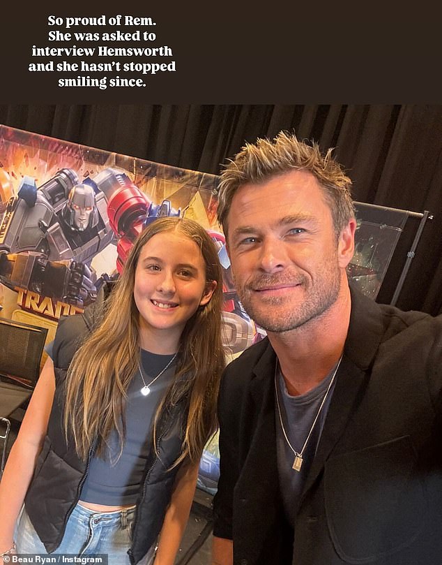 The 39-year-old Top Gear Australia presenter took to his Instagram Stories on Saturday to share his pride over his 11-year-old daughter Remi's huge achievement during an interview with Chris Hemsworth