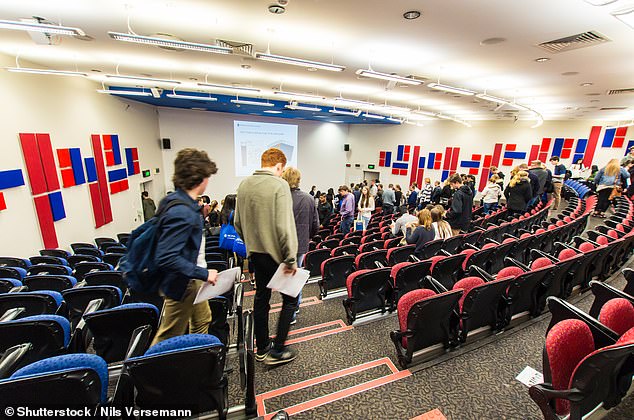 Traditional on-site lectures are being replaced by 'rich digital learning activities' that are 'self-paced' and 'self-directed' (pictured, students attending a lecture in Melbourne)