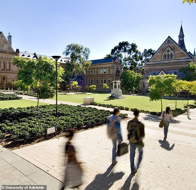 Some students at the University of Adelaide (pictured) said the lectures allowed them to ask teachers questions face to face and motivated them to get out of bed.