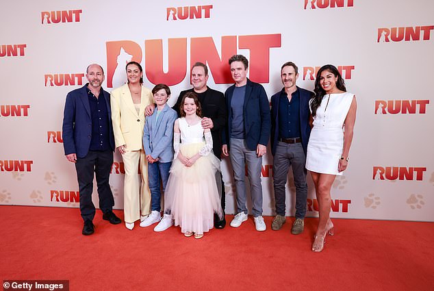 She also seemed happy to be in the company of her Runt co-stars Celeste Barber, Lily LaTorre, Jack LaTorre, director John Sheedy, Matt Day and writer Craig Silvey