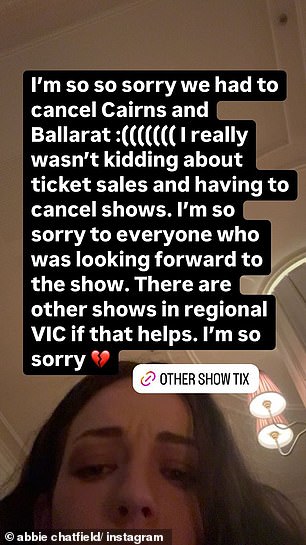 The reality star took to Instagram on Friday to voice her displeasure over the way the cancellations were communicated, sharing a screenshot of the offensive text sent by a fan