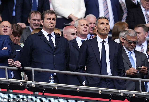 The trial into the alleged violations begins on Monday. Pictured: Manchester City chairman Khaldoon Al Mubarak (right) and CEO Ferran Soriano (left)