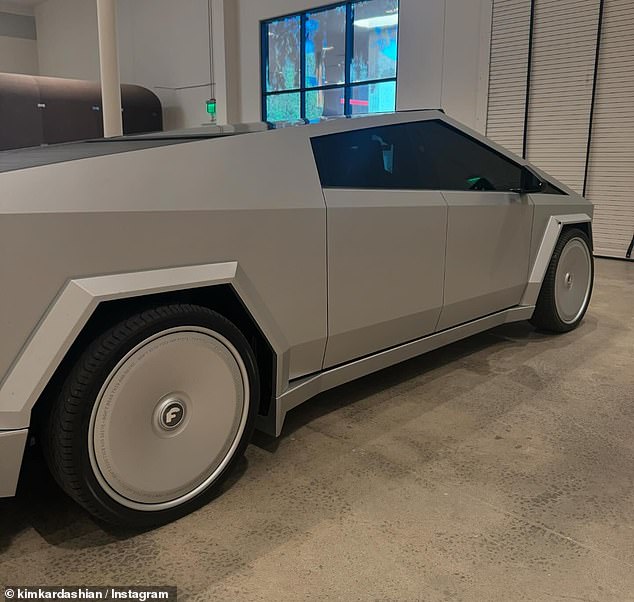 Kim also shared a photo of her Tesla Cybertruck, with a price tag ranging from $81,895 to $120,000 depending on the model and extras