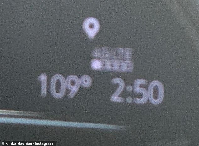 Another photo showed her car at 109 degrees