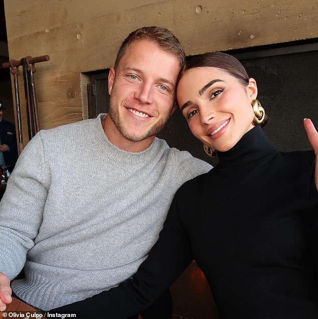 McCaffrey is married to model, influencer and former Miss Universe Olivia Culpo (pictured)