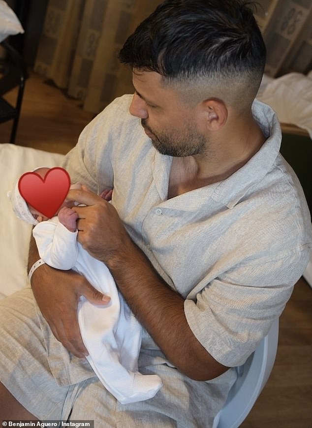 Aguero's son Benjamin shared some touching photos of his father with his little daughter