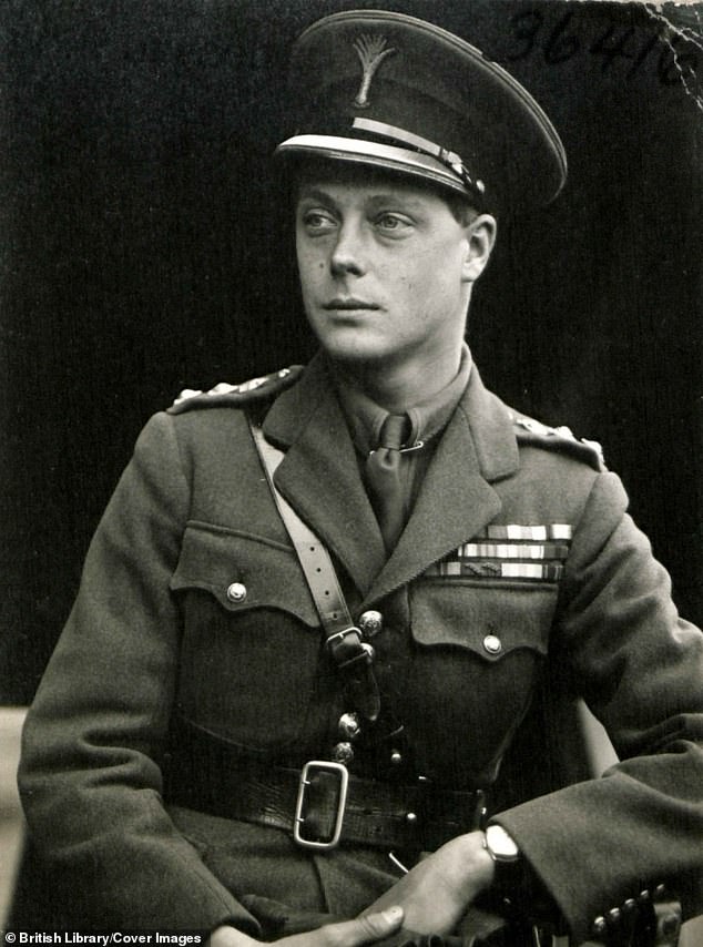 King Edward VIII was known for his vanity. Above: The then Prince of Wales in military uniform