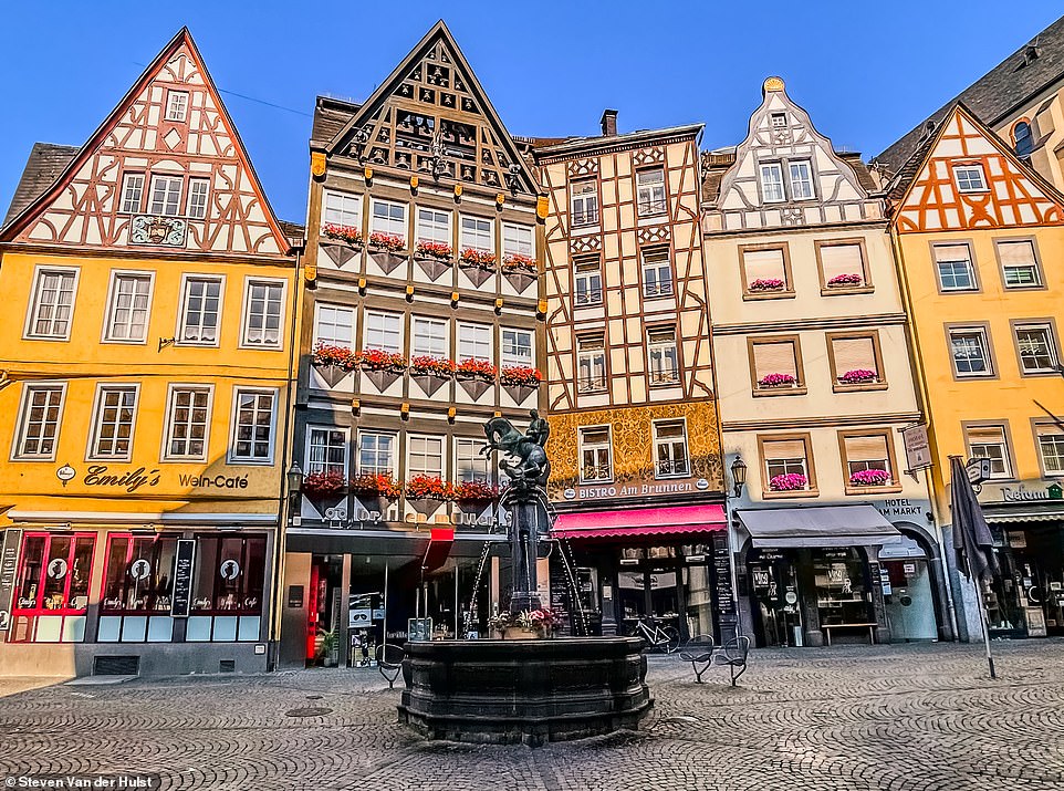 Captured here is the quirky market square in the German town of Cochem in the Mosel Valley. Steven writes on Instagram: 'Look closer and you'll see that not every facade faces the same way, which makes this market square very unique.' He adds: 'You can take a boat trip on the Mosel for a completely different perspective. The local wines are exceptional and of course Cochem Castle is not to be missed. This is a place that never gets old.'