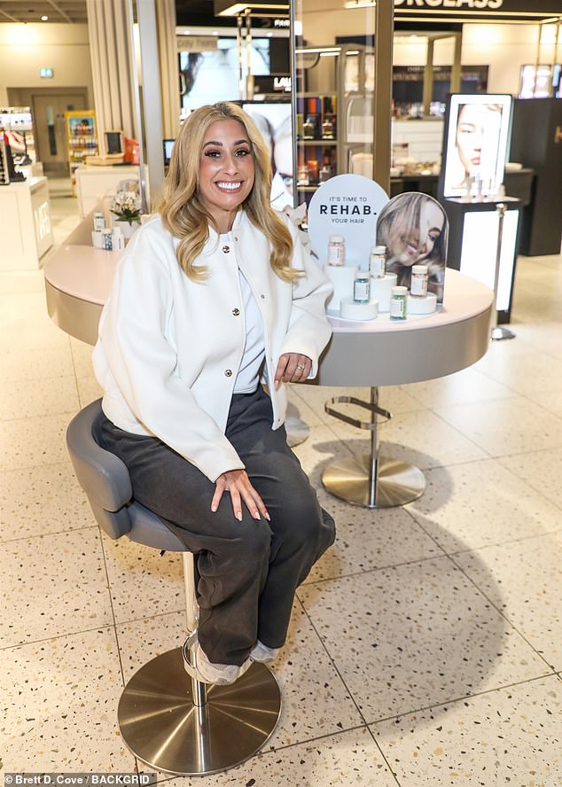 'I honestly can't believe that REHAB. is now in H Beauty... a real store with our products. And it's Harrods! This is such a big moment for our haircare brand,' Stacey told MailOnline