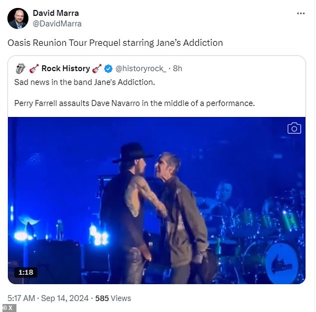 'Oasis Reunion Tour Prequel Featuring Jane's Addiction,' One Fan Offered