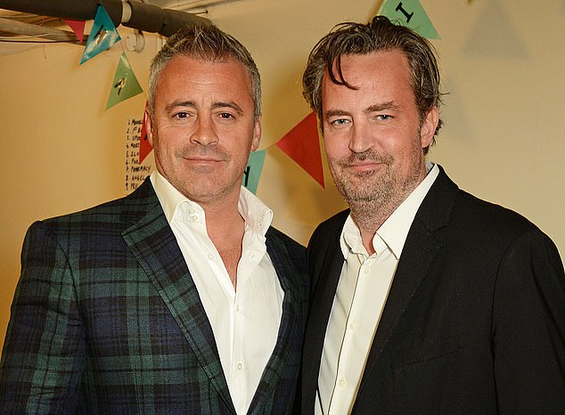 LeBlanc mourned the death of Friends co-star Matthew Perry last October; the actors are pictured in April 2016