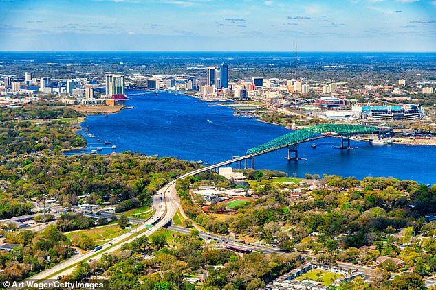 Pictured: Jacksonville, Florida, which ranks fifth on the real estate agents list