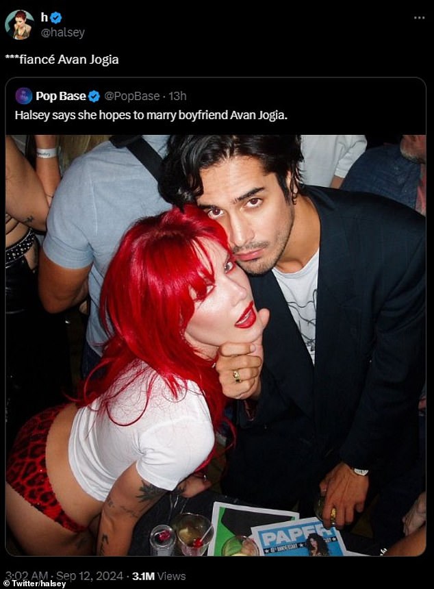 The news comes after the singer (born Ashley Nicolette Frangipane) confirmed she is engaged to actor Avan Jogia