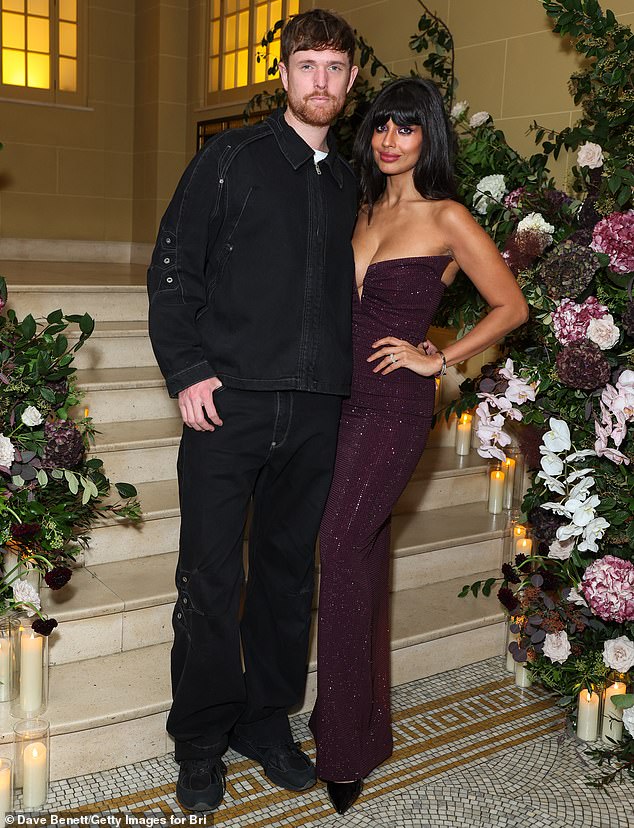 Jameela was joined at the party by her partner of nine years, English singer-songwriter James Blake, 35, who looked stunning in black jeans