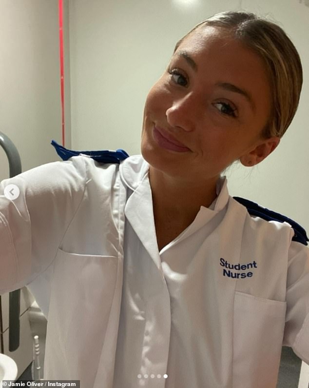 Daisy is training to be a nurse and as part of the overwhelming birthday tribute, Jamie shared a photo of her in her nurse's outfit