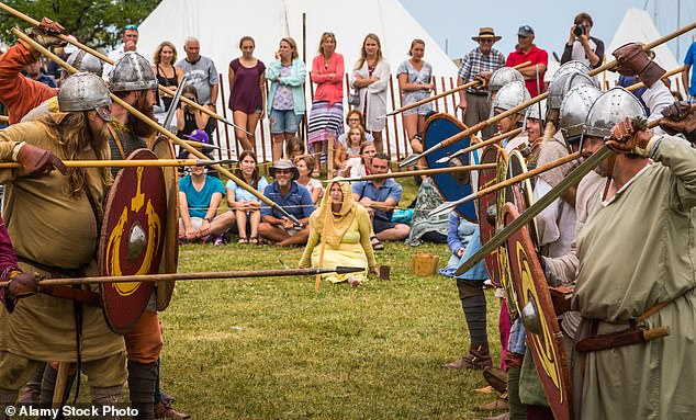 It wouldn't be a festival without a reenactment of a Viking battle, which can be seen at the festival in August - but without the horns, of course