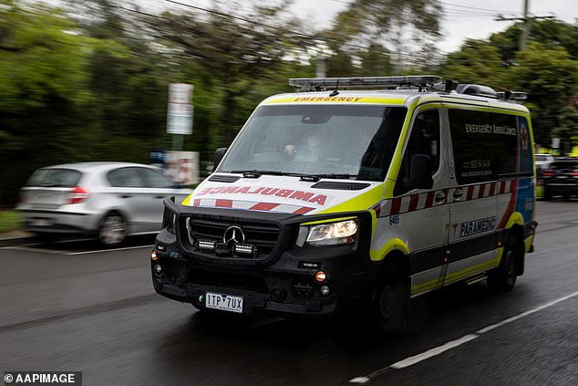 The 31-year-old stabbing victim was taken to hospital with life-threatening injuries as police hunt for two perpetrators