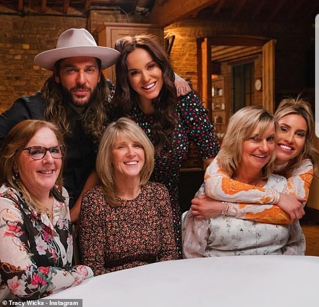 'Looking back, I know my responsibility at that time was probably overwhelming. I was the child and I had to be looked after' (pictured with friends Vicky Pattison, Ferne McCan and their mothers Caroll and Gill)