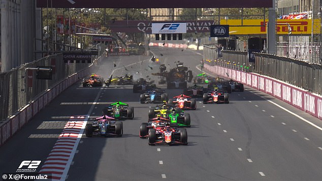 1726389059 574 Azerbaijan GP F2 feature race is RED FLAGGED on the