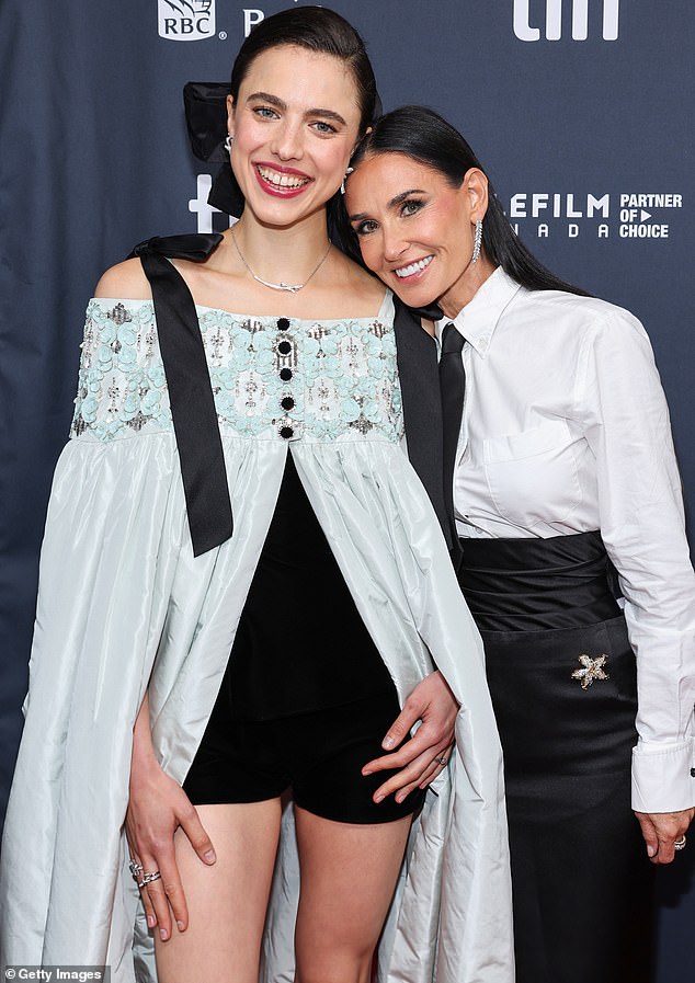 Qualley stars opposite Hollywood veteran Demi Moore, who plays an over-the-hill fitness queen who uses a mysterious black market drug to create a younger, sexier version of herself