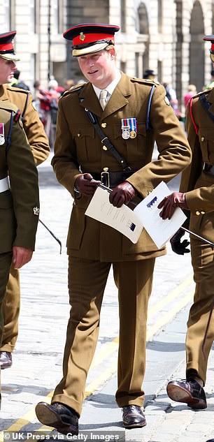 Prince Harry in Edinburgh for a memorial service in his military uniform