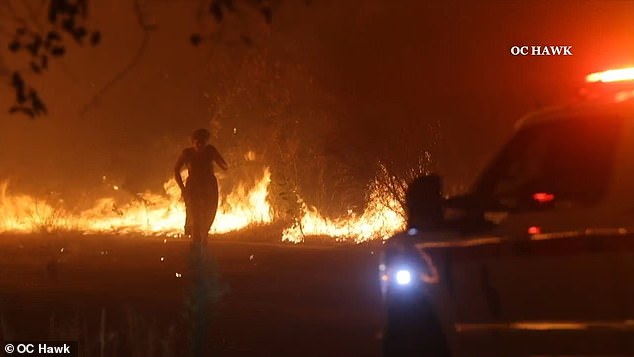 The eerie image comes as fires continue to rage across California