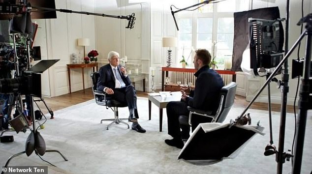 Ian Thorpe suggested that Parkinson ask if he was gay (pictured together during the interview)