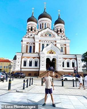 Luca in the Alexander Nevsky Cathedral in the capital of Estonia, Tallinn - a city that made an impression on him