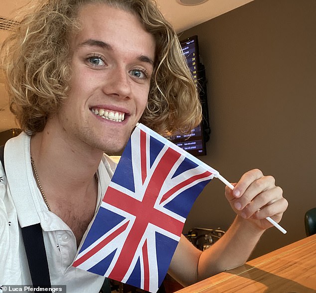 Luca has spent a lot of time in the UK, where he is pictured above, but although he 'loves' the country, he says the weather is the worst in Europe