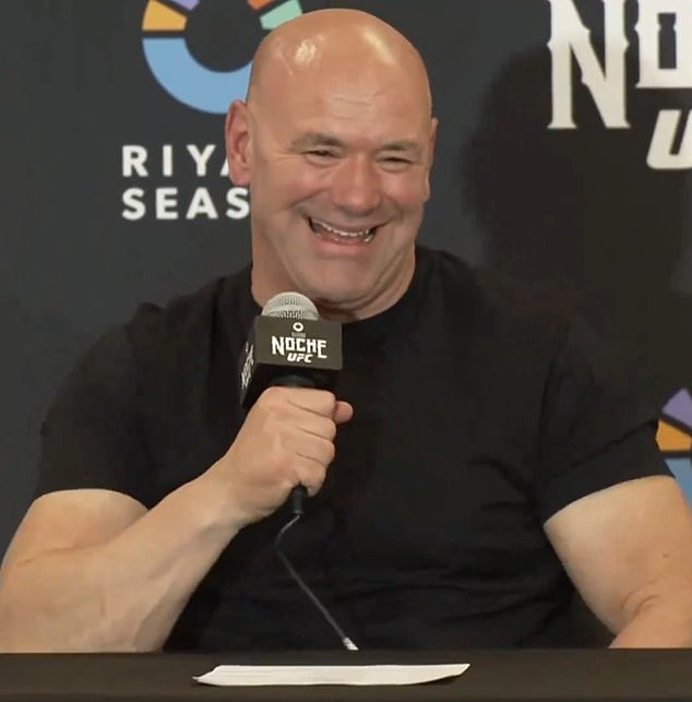 UFC president Dana White let out a nervous laugh when he heard about their meeting