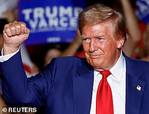 Former President Donald Trump seen at a rally in Las Vegas on Friday