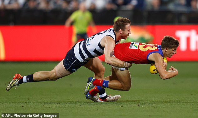 McAvaney said he is incredibly excited about working the AFL finals and is looking forward to covering the match between the Cats and Lions (pictured earlier this year).