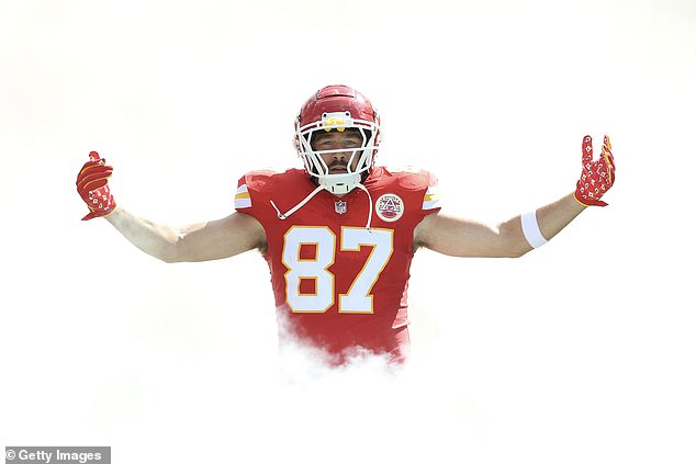 Kelce struck an archer stance upon entering the court, which has a deeper meaning for him