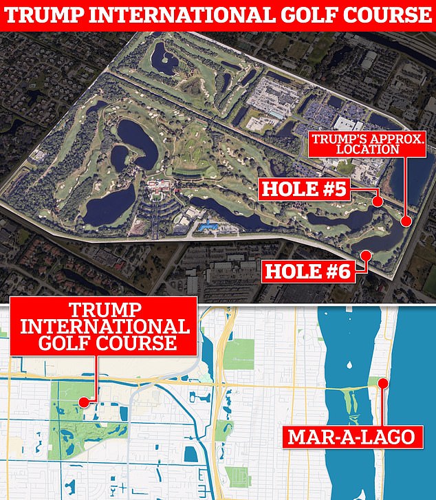 At the time, the shooter was approximately 300-500 yards away from the Republican presidential candidate who was playing golf between holes five and six.