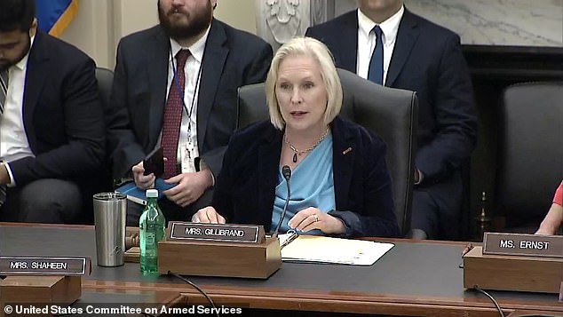 Then-Senate Defense Committee Chair Kirsten Gillibrand held a hearing (pictured above) in April 2023 in which the previous director of the Pentagon's UFO-hunting All-Domain Anomaly Resolution Office (AARO), Dr. Sean Kirkpatrick, spoke before the Senate for the last time.