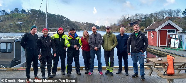 Researchers from the Norwegian Maritime Museum (pictured) dived down to examine the wreck