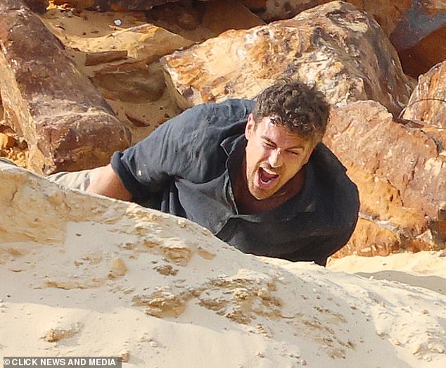 The dramatic scenes in the quarry showed Theo's character fighting for his life