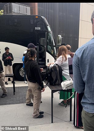 We were subjected to an airport-style security check of our bags before we were finally allowed to board the bus and head to Apple Park