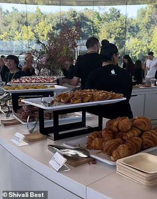 The brunch was served at the entrance of the Steve Jobs Theater