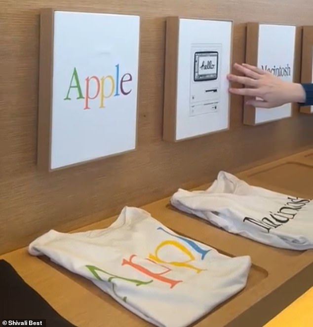 Like any other Apple Store, the gift shop features a full range of Apple products, as well as a selection of exclusive merchandise. T-shirts, water bottles and mugs lined the walls, and there was even an Apple babygrow on sale