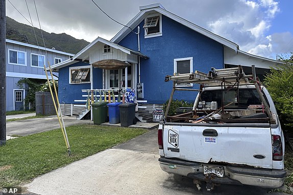 Ryan Routh's home is seen in Kaawa, Hawaii, Sunday, Sept. 14, 2024. Routh is in police custody in connection with the suspected assassination attempt on Republican presidential candidate and former President Donald Trump on Sunday in West Palm Beach, Florida. (AP Photo/Audrey McAvoy)