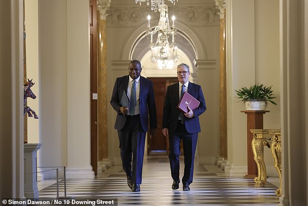 Prime Minister Keir Starmer and Foreign Secretary David Lammy speak as they prepare to meet US President Joe Biden on Friday